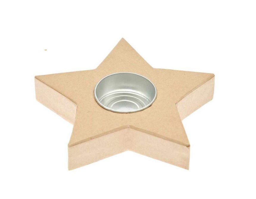 Papier mache kaarsenhouder, Ster